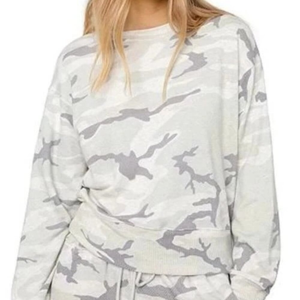RAILS Ramona Stone Camo Relaxed Fit Sweatshirt Size M